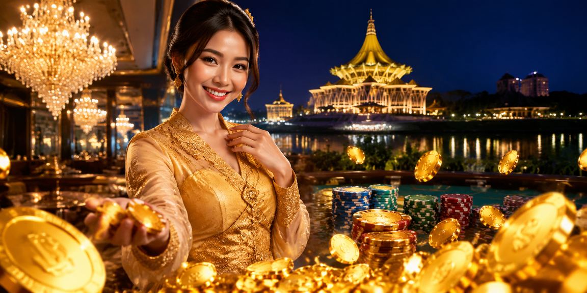 Pengguna Sarawak mengakses platform taruhan sukan dalam talian dengan berpakaian tradisional